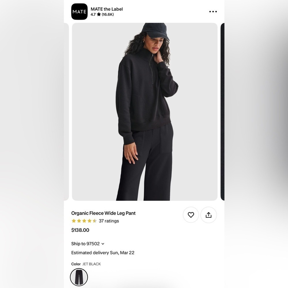 Mate the label brand - Black Wide Leg Pants L - Picture 8 of 9